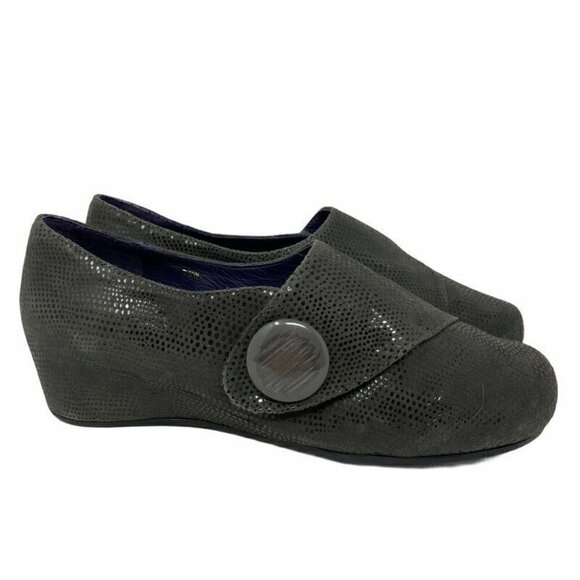 Vaneli Monk Strap Wedge Heels Shoes Gray 7 WW - Picture 1 of 9